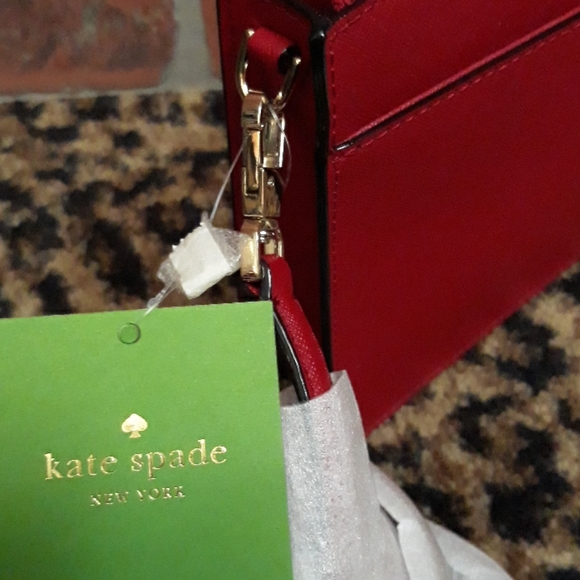 Kate Spade Red Hot Clutch Crossbody Cameron Clarise Purse Handbag NEW Versatile - Picture 9 of 13